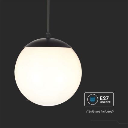 Hanglamp aan een koord voor buiten 1xE27/60W/230V IP44 zwart