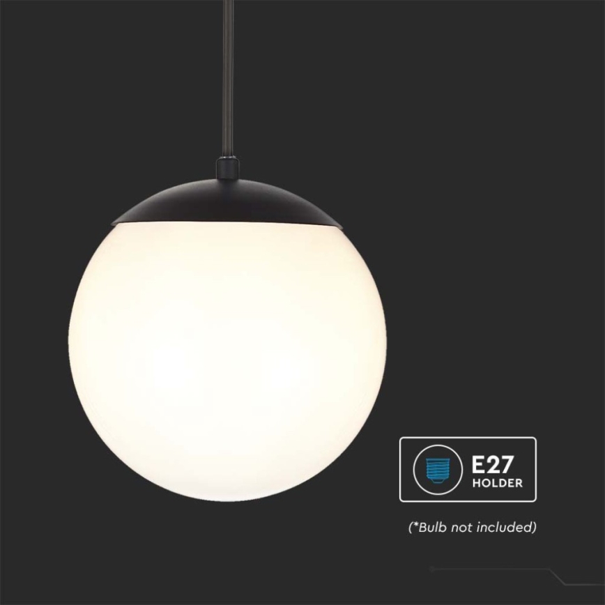 Hanglamp aan een koord voor buiten 1xE27/60W/230V IP44 zwart