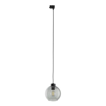 Hanglamp aan een koord voor een 3-fase rail systeem CUBUS 1xE27/15W/230V zwart/gerookt zwart