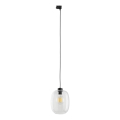Hanglamp aan een koord voor een 3-fase rail systeem ELIO 1xE27/15W/230V zwart/doorzichtig