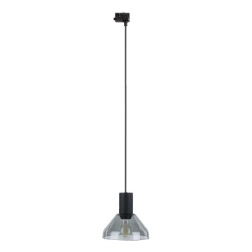 Hanglamp aan een koord voor een 3-fase rail systeem NEO 1xE27/15W/230V zwart/gerookt zwart