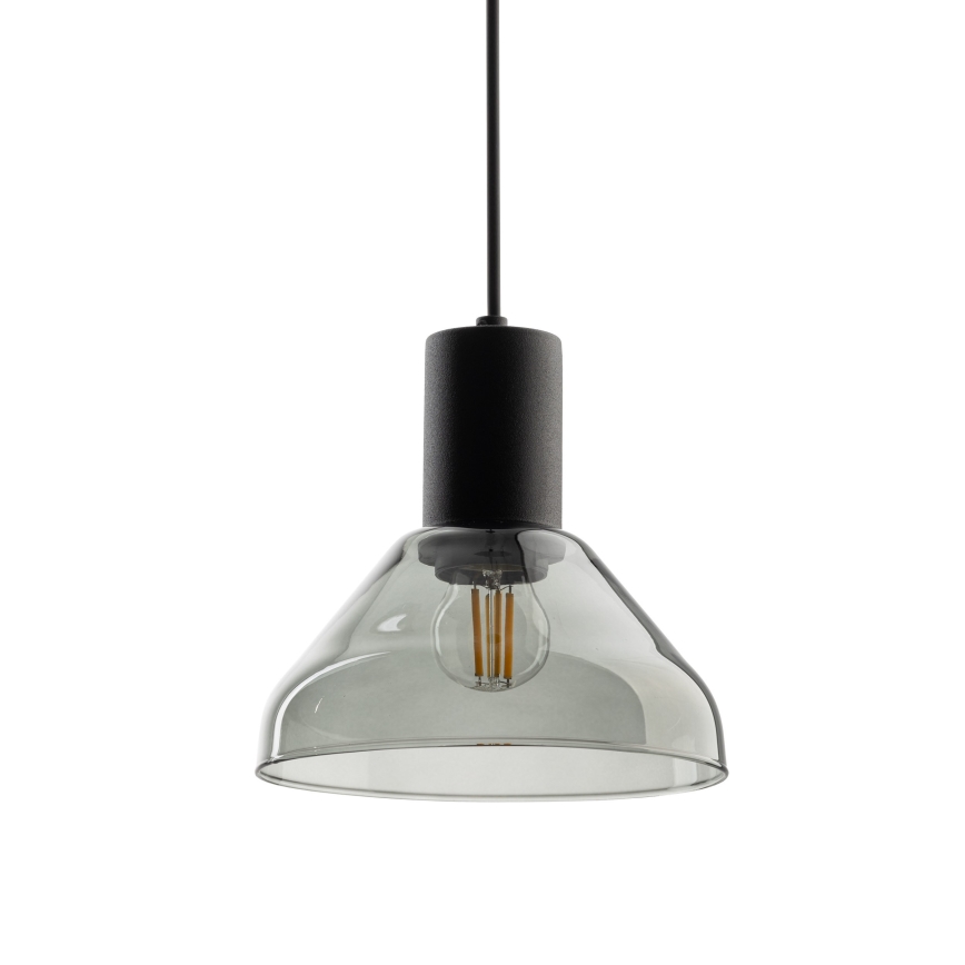 Hanglamp aan een koord voor een 3-fase rail systeem NEO 1xE27/15W/230V zwart/gerookt zwart