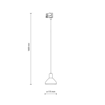 Hanglamp aan een koord voor een 3-fase rail systeem NEO 1xE27/15W/230V zwart/gerookt zwart