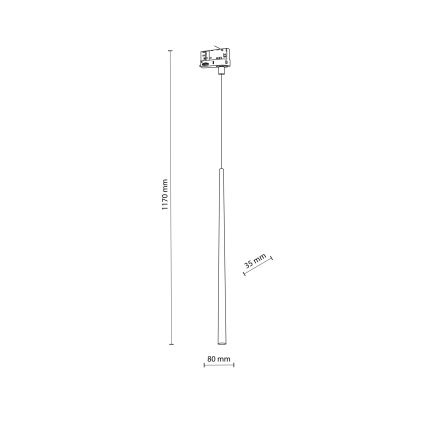 Hanglamp aan een koord voor een 3-fase rail systeem PIANO 1xG9/8W/230V goud/zwart