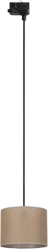 Hanglamp aan een koord voor een 3-fase rail systeem TRACER 1xE27/15W/230V diameter 20 cm zwart/bruin