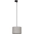 Hanglamp aan een koord voor een 3-fase rail systeem TRACER 1xE27/15W/230V diameter 30 cm zwart/grijs