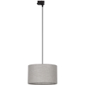 Hanglamp aan een koord voor een 3-fase rail systeem TRACER 1xE27/15W/230V diameter 38 cm zwart/grijs