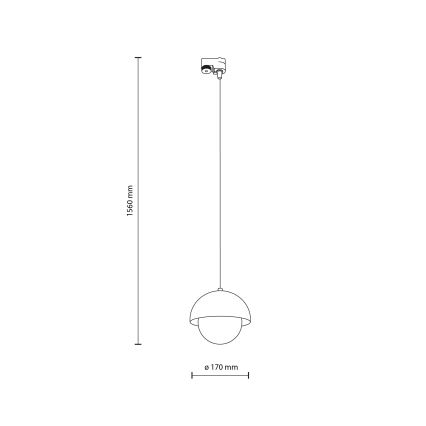 Hanglamp aan een koord voor 1-fase railsysteem BONO 1xG9/8W/230V zwart