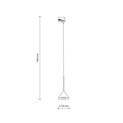 Hanglamp aan een koord voor 1-fase railsysteem CONO MINI 1xGU10/10W/230V zwart