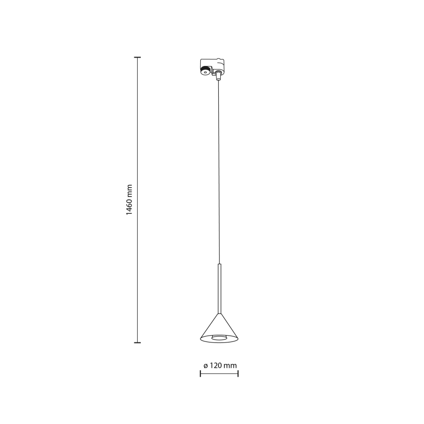 Hanglamp aan een koord voor 1-fase railsysteem CONO MINI 1xGU10/10W/230V zwart