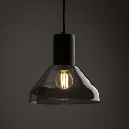 Hanglamp aan een koord voor 1-fase railsysteem NEO 1xE27/15W/230V zwart/gerookt zwart