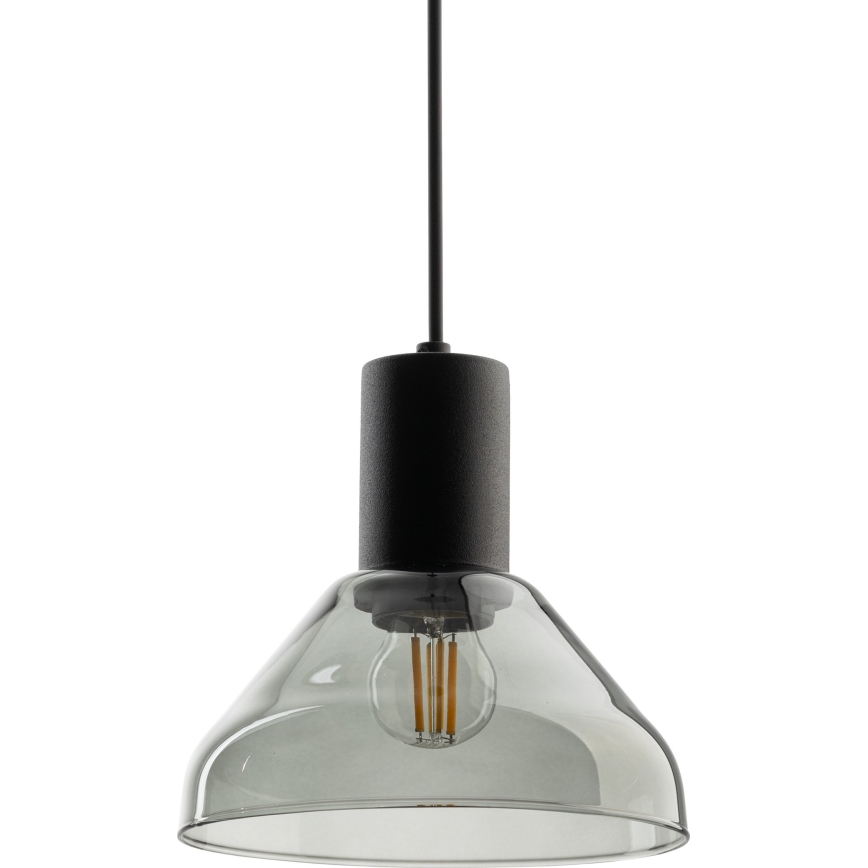 Hanglamp aan een koord voor 1-fase railsysteem NEO 1xE27/15W/230V zwart/gerookt zwart