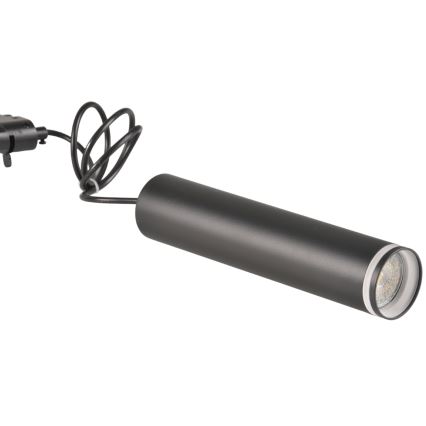 Hanglamp aan een koord voor een rail Systeem PARIJS 3xGU10/10W/230V + 1 m rails systeem zwart