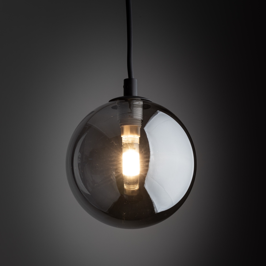 Hanglamp aan een koord voor 1-fase railsysteem TRACER 1xG9/8W/230V zwart/gerookt zwart