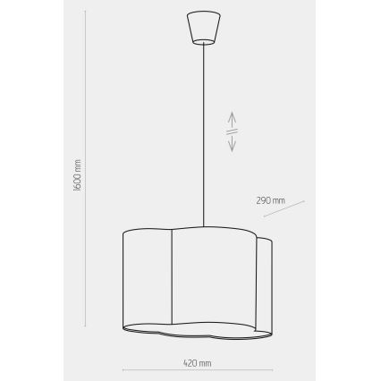 Hanglamp aan een koord voor Kinderen CLOUD 1xE27/25W/230V blauw