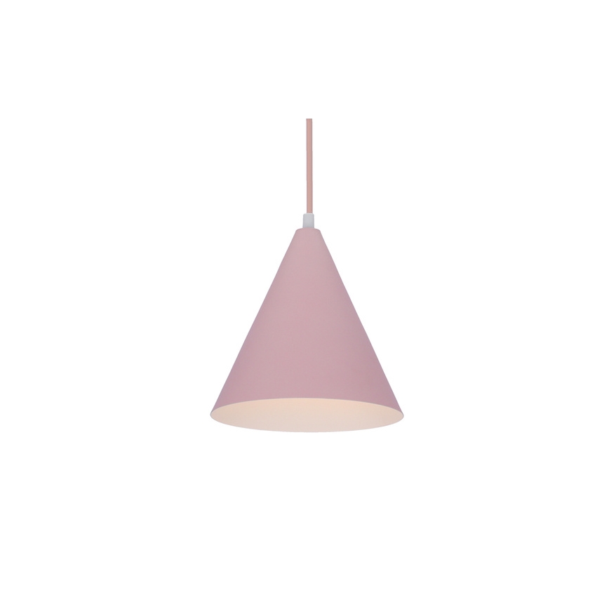 Hanglamp aan een koord VOSS 1xE27/40W/230V roze/wit
