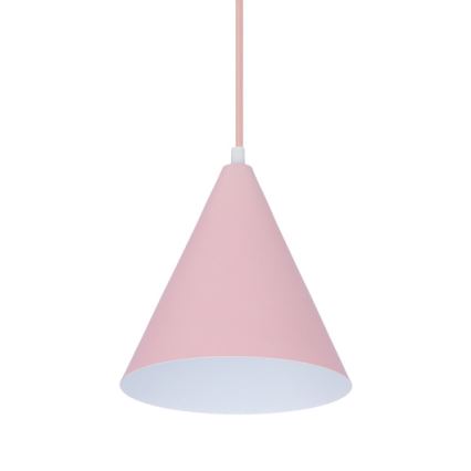 Hanglamp aan een koord VOSS 1xE27/40W/230V roze/wit