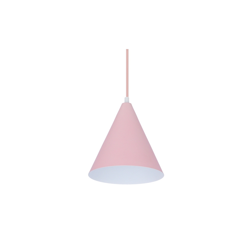 Hanglamp aan een koord VOSS 1xE27/40W/230V roze/wit