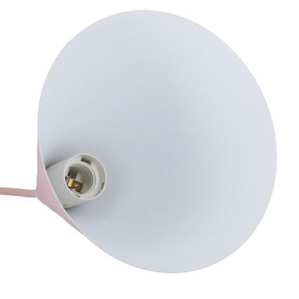 Hanglamp aan een koord VOSS 1xE27/40W/230V roze/wit