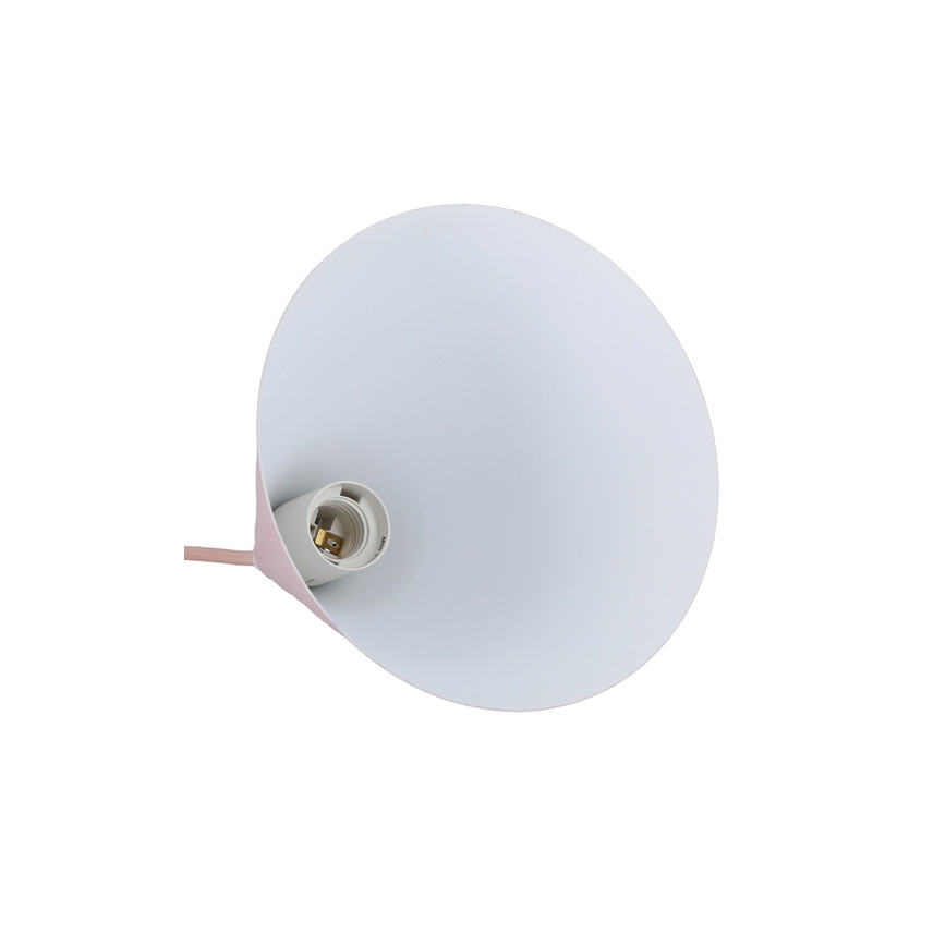 Hanglamp aan een koord VOSS 1xE27/40W/230V roze/wit