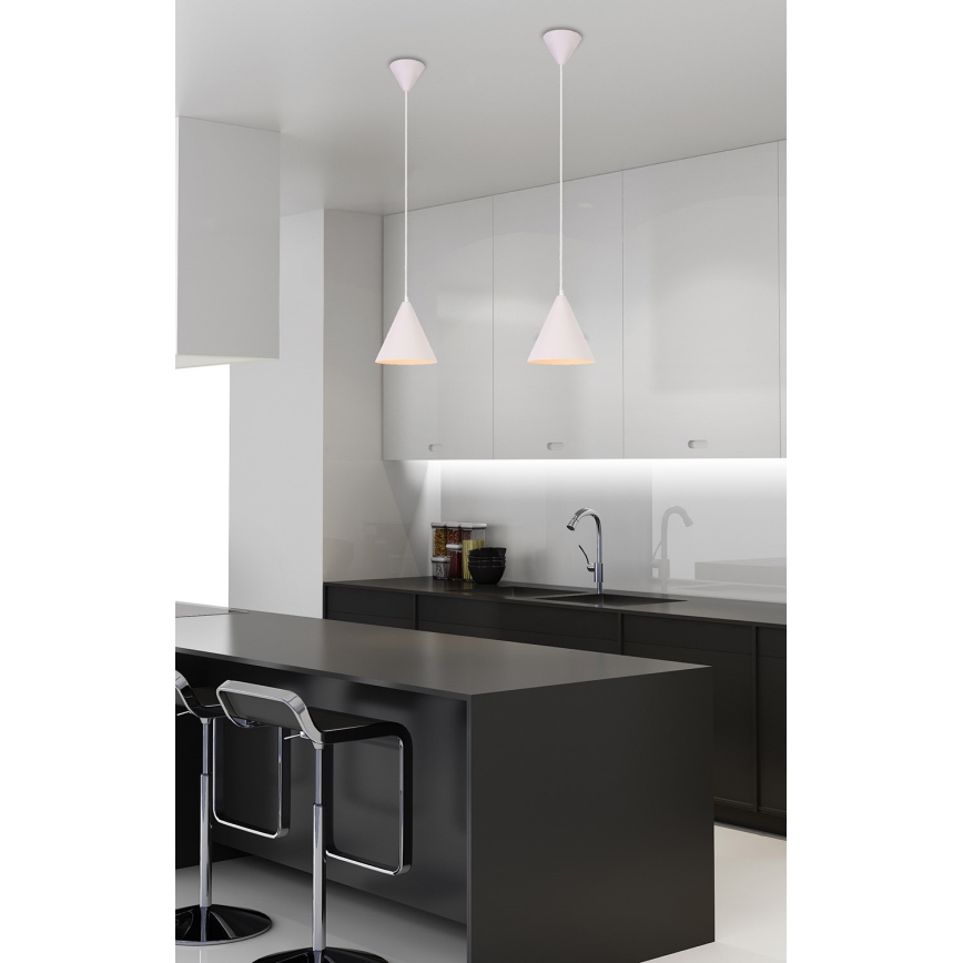 Hanglamp aan een koord VOSS 1xE27/40W/230V wit