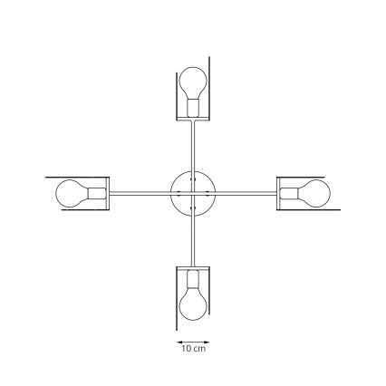 Hanglamp aan een koord XOTIC 4xE27/15W/230V zwart