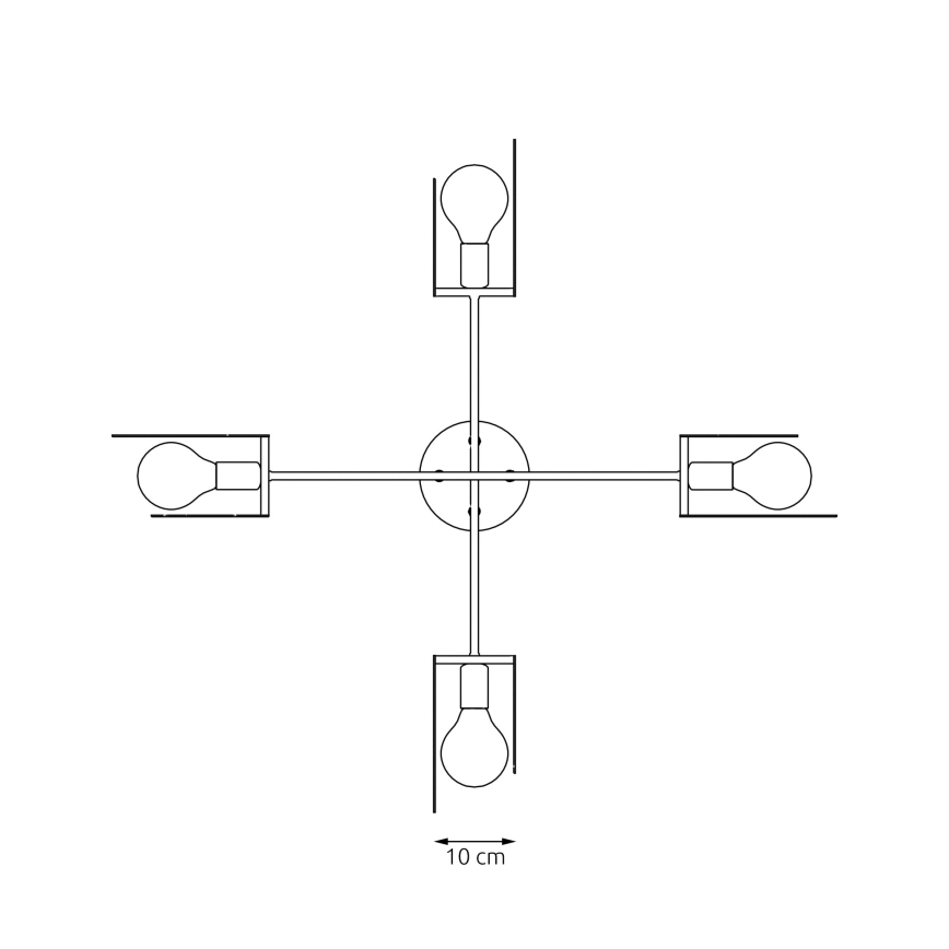 Hanglamp aan een koord XOTIC 4xE27/15W/230V zwart