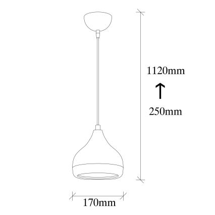 Hanglamp aan een koord YILDO 1xE27/40W/230V