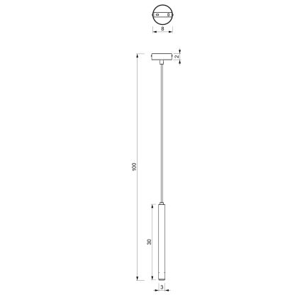 Hanglamp aan een koord YORU 1xG9/8W/230V 30 cm zwart