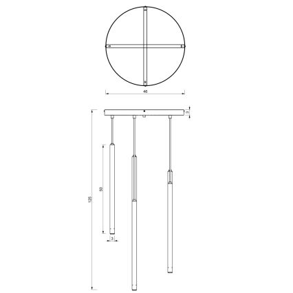 Hanglamp aan een koord YORU 5xG9/8W/230V messing