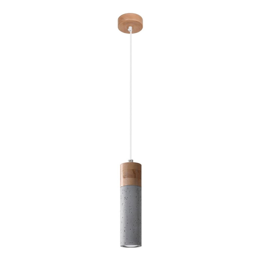 Hanglamp aan een koord ZANE 1xGU10/40W/230V beton/Berk/beuken