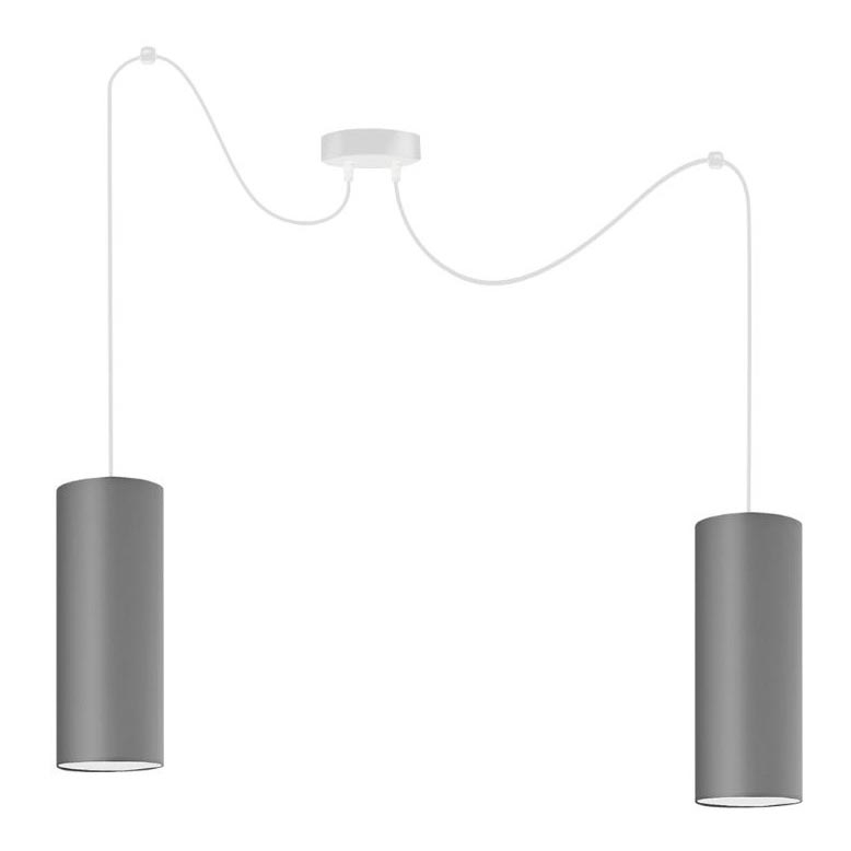 Hanglamp aan een koord ZIK 2xE27/40W/230V spin grijs