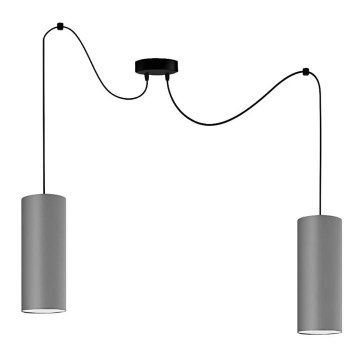 Hanglamp aan een koord ZIK 2xE27/40W/230V spin grijs