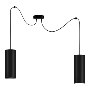Hanglamp aan een koord ZIK 2xE27/40W/230V spin zwart