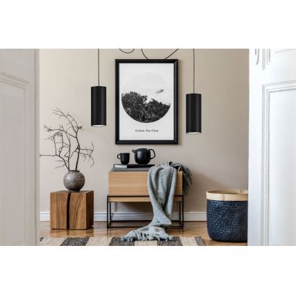 Hanglamp aan een koord ZIK 2xE27/40W/230V spin zwart