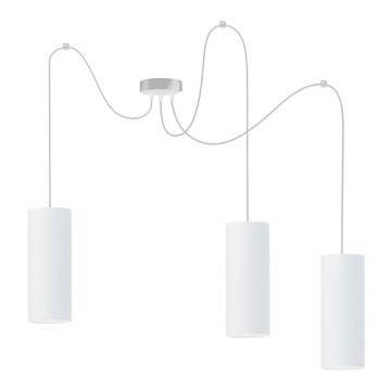 Hanglamp aan een koord ZIK 3xE27/40W/230V spin wit