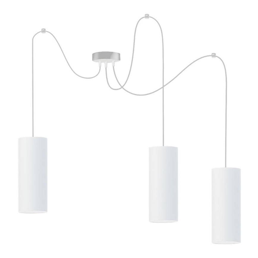 Hanglamp aan een koord ZIK 3xE27/40W/230V spin wit
