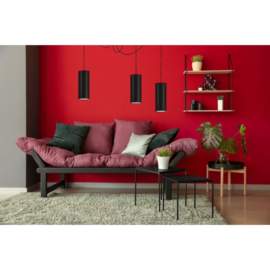 Hanglamp aan een koord ZIK 3xE27/40W/230V spin zwart