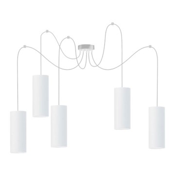 Hanglamp aan een koord ZIK 5xE27/40W/230V spin wit