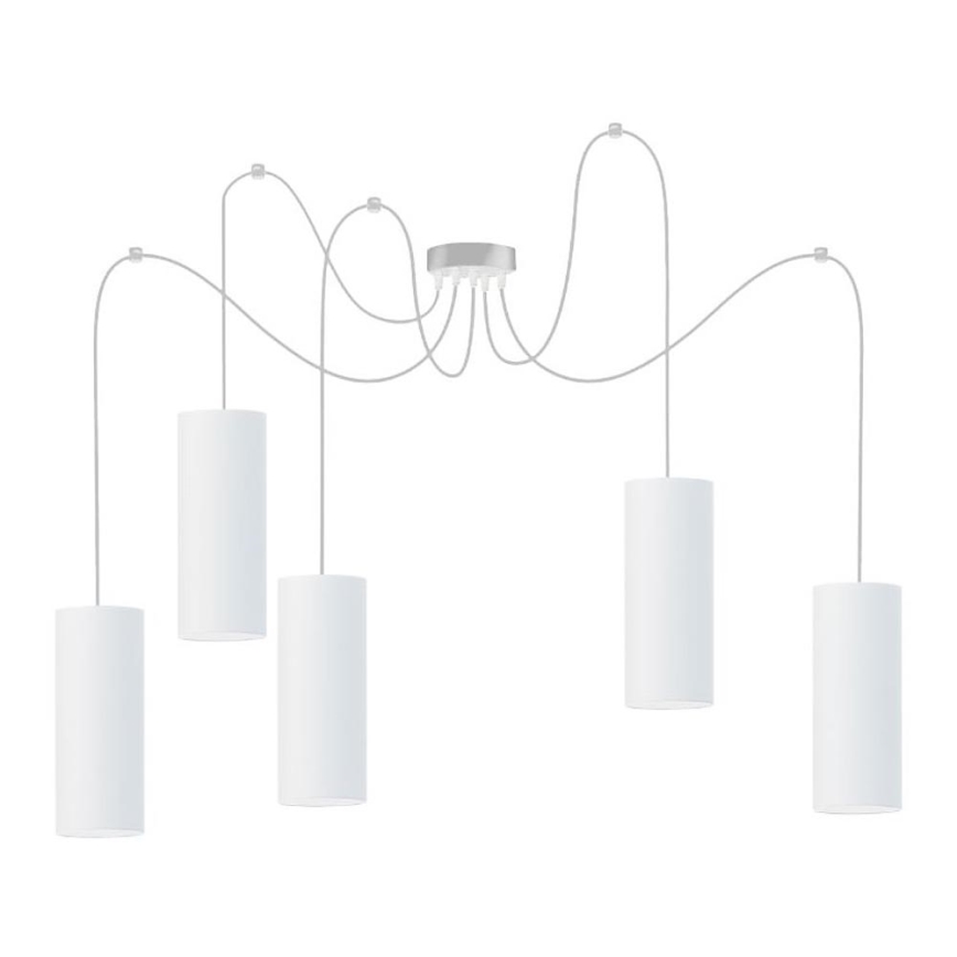 Hanglamp aan een koord ZIK 5xE27/40W/230V spin wit