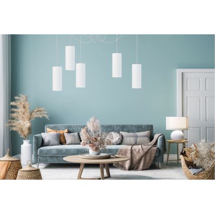 Hanglamp aan een koord ZIK 5xE27/40W/230V spin wit