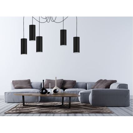 Hanglamp aan een koord ZIK 5xE27/40W/230V spin zwart