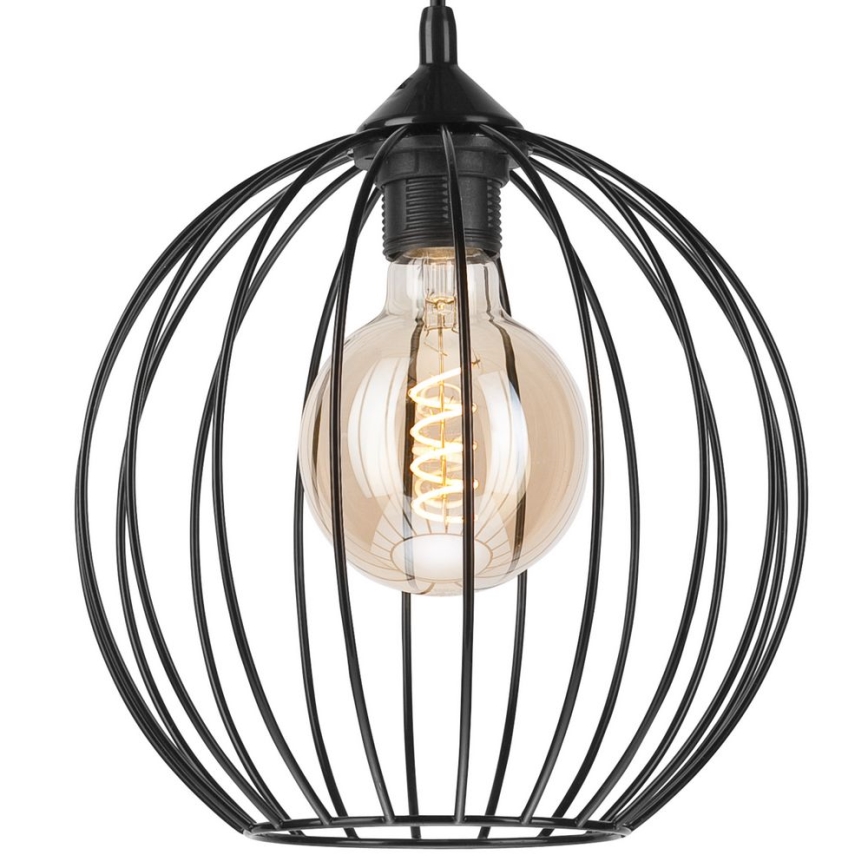 Hanglamp aan een koord ZOYA 1xE27/60W/230V zwart