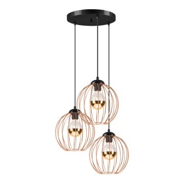 Hanglamp aan een koord ZOYA 3xE27/60W/230V koper