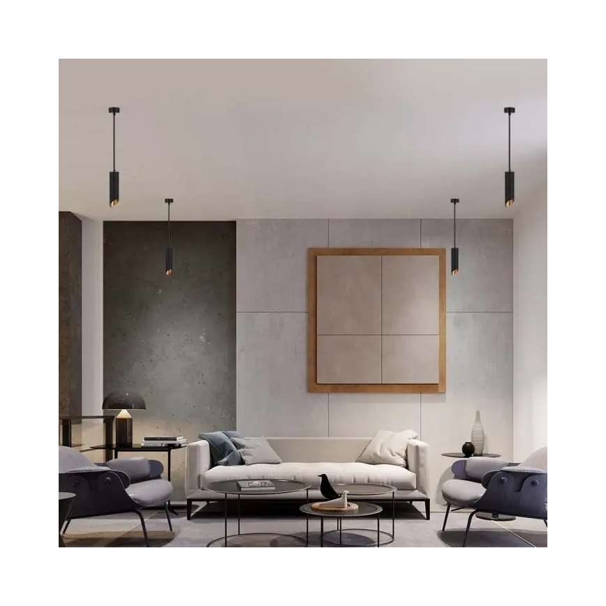 Hanglamp aan een paal 1xGU10/35W/230V 30 cm zwart