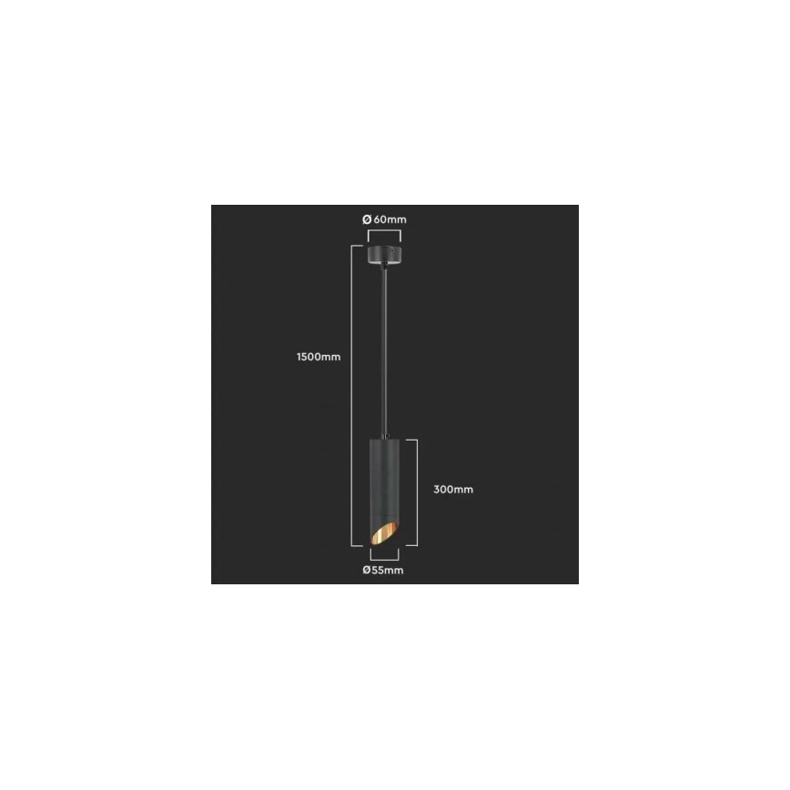 Hanglamp aan een paal 1xGU10/35W/230V 30 cm zwart