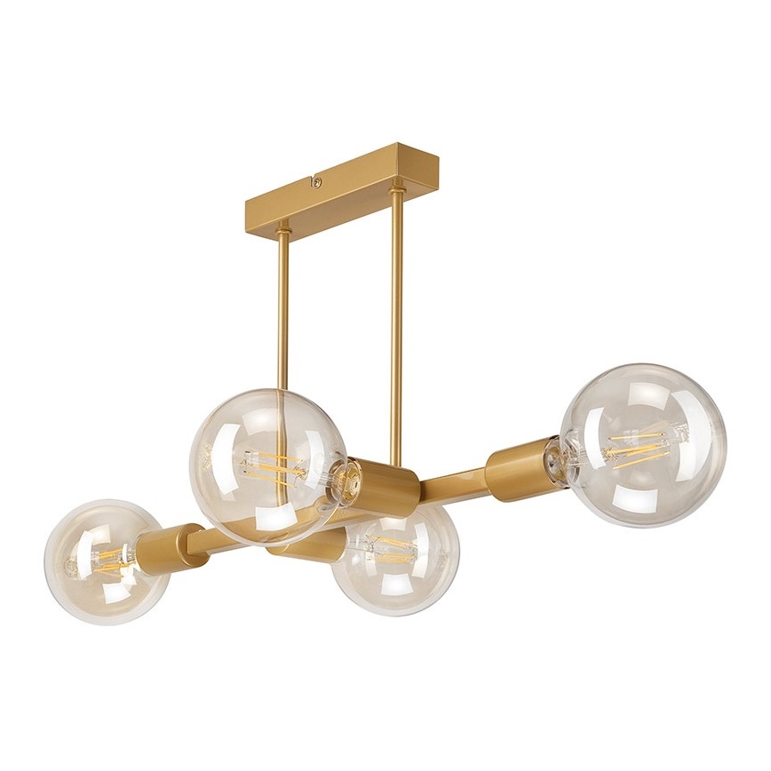 Hanglamp aan een paal ASTRID 4xE27/60W/230V goud