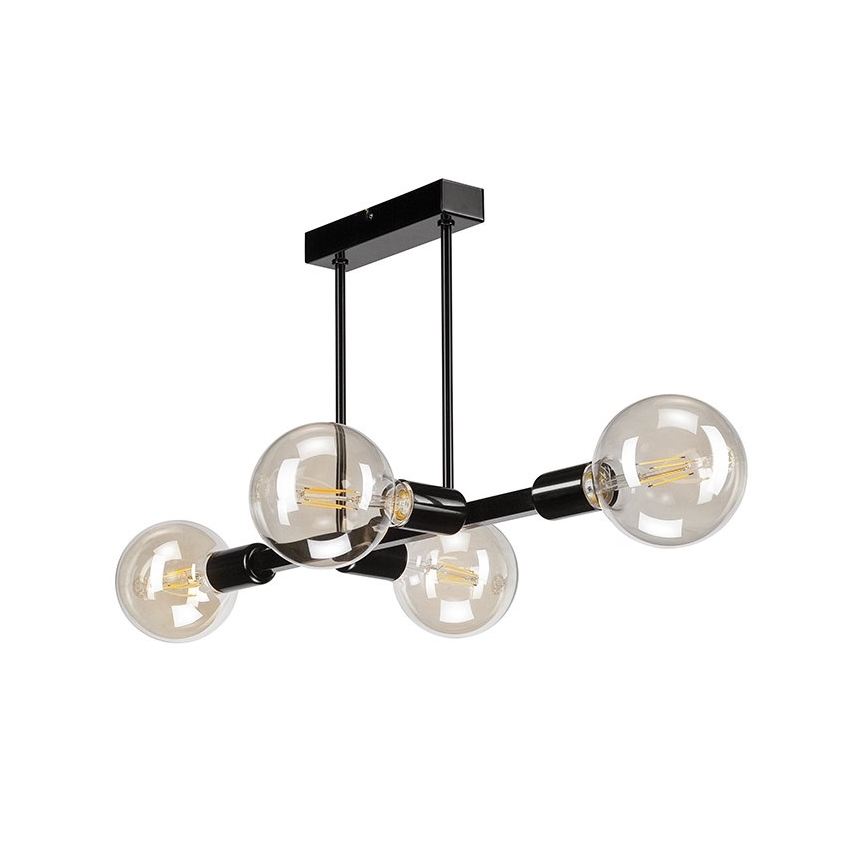 Hanglamp aan een paal ASTRID 4xE27/60W/230V zwart