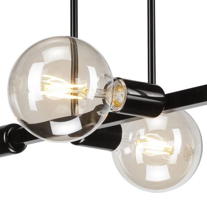 Hanglamp aan een paal ASTRID 4xE27/60W/230V zwart