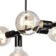 Hanglamp aan een paal ASTRID 6xE27/60W/230V zwart